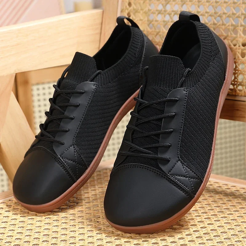 Moda Unisex Wider Shoes Breathable Mesh Men Barefoot Wide-toed Shoes New Flats Soft Zero Drop Sole Wider Toe Sneakes Big Size