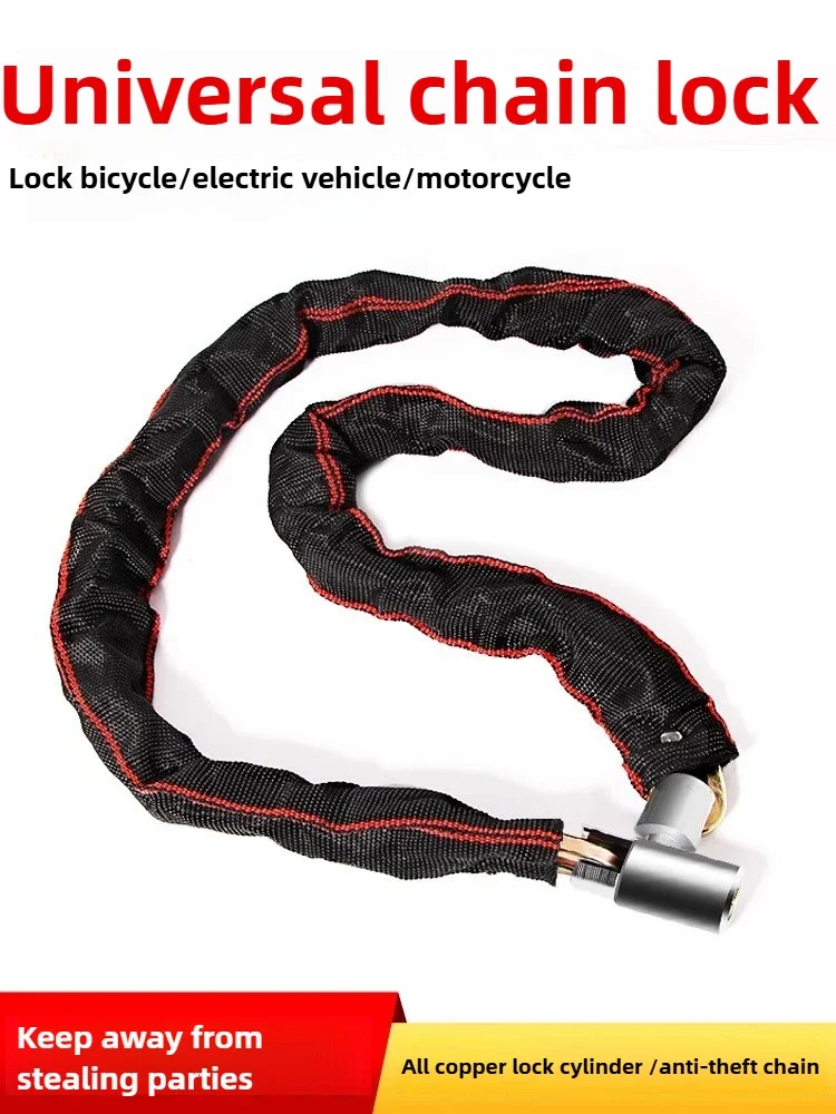 Bike Chain Lock w/ Lighter Weight and Stronger Security Anti-Theft Bicycle Lock for Road Mountain Bikes Bold&Rust proof