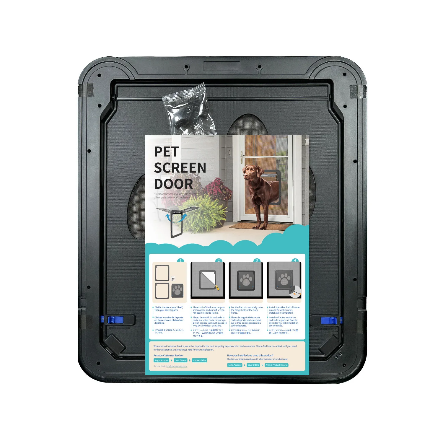 Imagem -05 - Bloqueável Pet Screen Door Puppy Safety Magnetic Flap Cão Gato Interior Entrada Livre Portão de Saída para Cães Grandes Médios