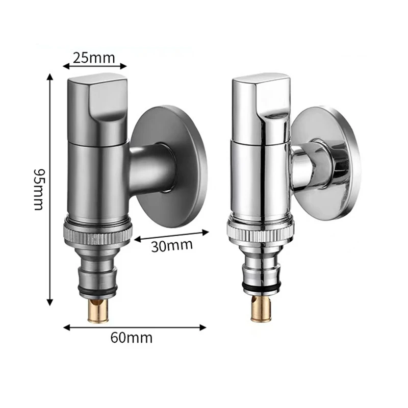 Multi-Function Washing Machine Faucet Brass Water Stop Quick Opening Angle Valve Wall Mounted G1/2 Water Stop Clip Triangle Valv