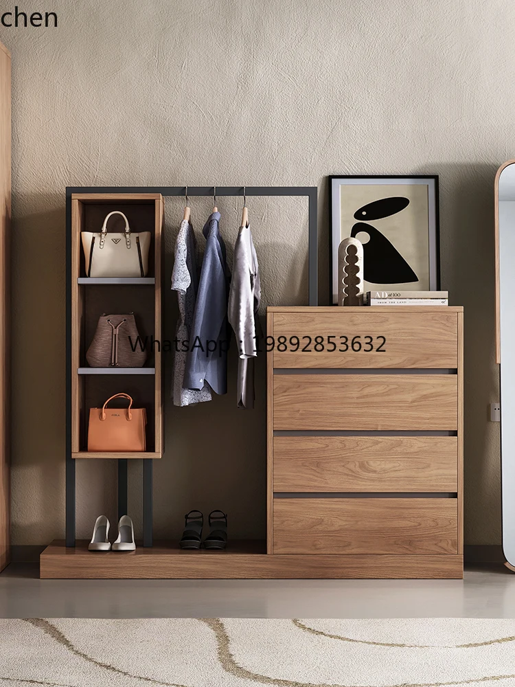 multi-functional floor coat rack light luxury bedtime home chest hanger integrated bedroom storage iron hanger