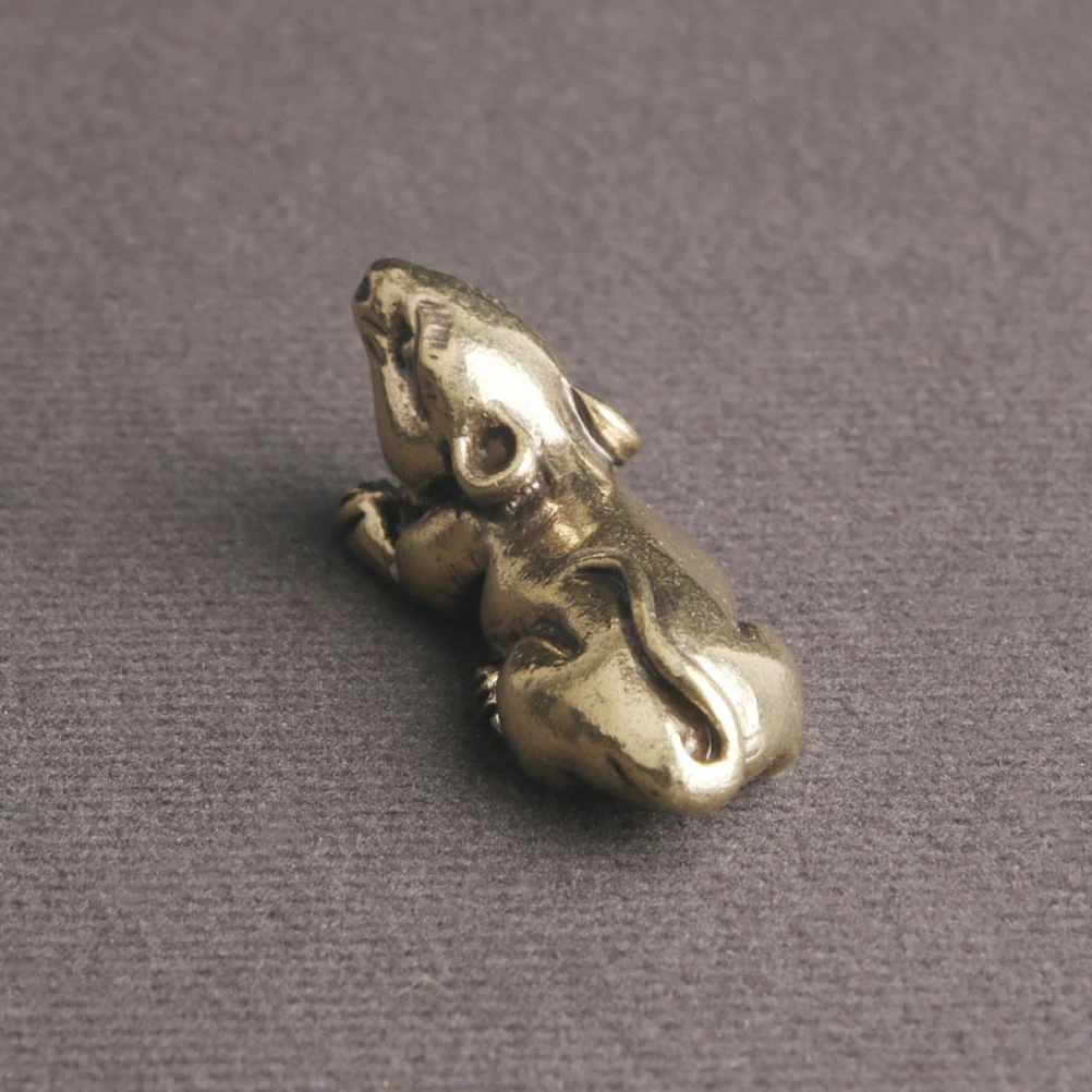 

Brass Mouse Statue Retro Mini Mouse Sculpture Desktop Ornament Lucky Fortune Rat Home Decor Rat Sculpture