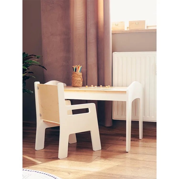 &c Wooden Tabletop Activity Desk with Chair Set for Kids Study & Nursery for Living Room Use