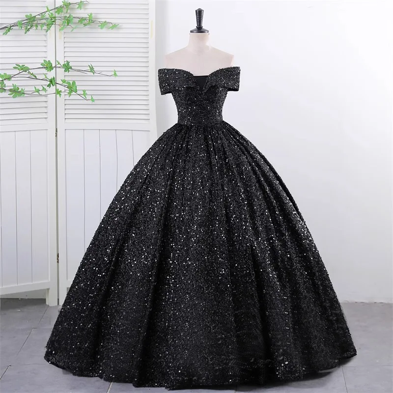 Customized Ball Gown Quinceanera Dresses Off Shoulder Sequins Lace Up Prom Birthday Party Gowns Vestido De 15 Anos Sweet 16