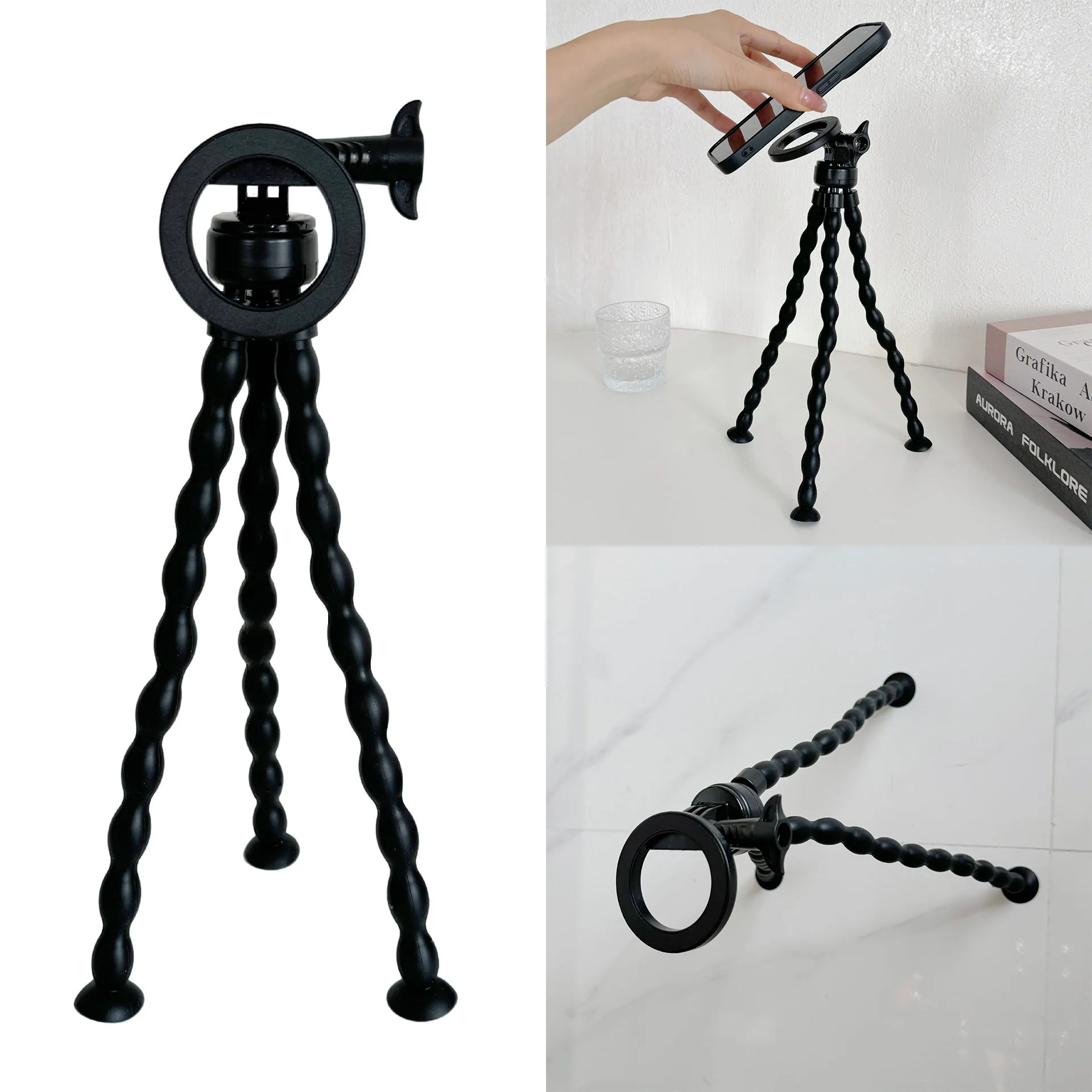 

For Magsafe Magnetic Tripods Extended Suction Cup Tripod Universal Octopus Tripod Flexible Mobile Phone Shooting Phone Holder
