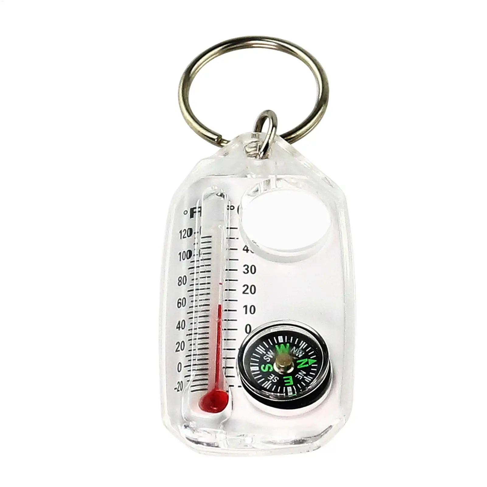 Compasses Thermometers Keychain Small Compasses Thermometers Keychain Small Guiding Keyring For Outdoor Hiking Camping Compact