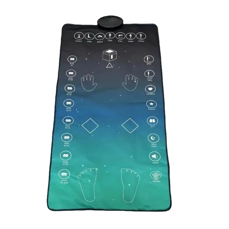 Tapis de culte musulman pour adultes, tapis de Ramadan avec LED, polymères de prière de l'Islam, orientation de la prière, 1 PC