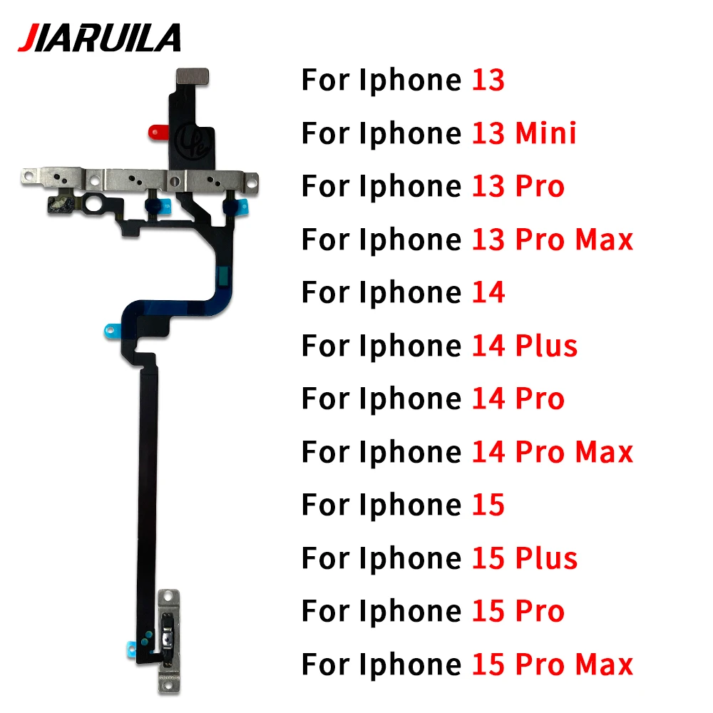 NEW Power On Off Volume Side Button Key Flex Cable Replacement Parts For iPhone 13 mini 14 Plus 15 Pro Max 13 Pro