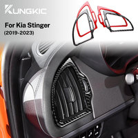 For KIA Stinger 2019 2020 2021 2022 2023 Car Instrument AC Outlet Vent Trim Real Soft Carbon Fiber Sticker LHD RHD Accessories