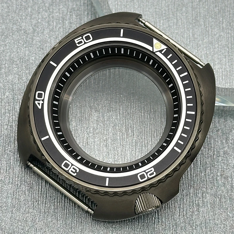 44mm Gun Gray 6105 6309 Turtle Abalone Wcaht Case Sapphire Crystal NH35 Case Fit For NH35 NH36 NH38 NH70 Movement 28.5mm Dial