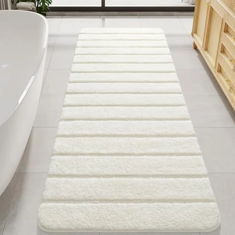 

Long Bathroom Rugs Runner Large Bath Rug Non Slip Washable Absorbent Microfiber Bath Mat Luxury Soft Cozy Bathroom Runner Rug f