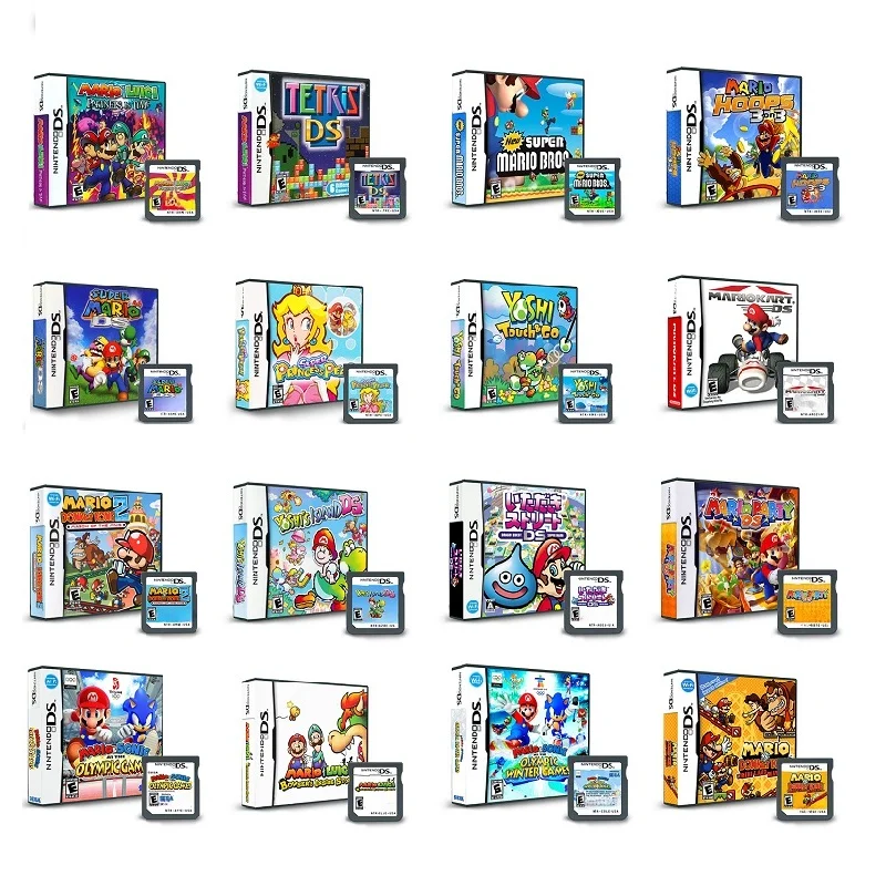 

Mario Series DS Game Card NDS Game Card Mario Kart Yoshi Princess Peach Mario Basketball 3 VS3 Tetris Games