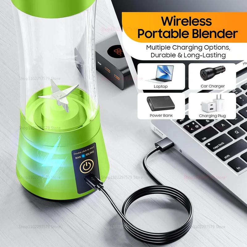 

380ml Portable Electric Juicer Blender USB Rechargeable Fruit Food Processor Smoothie Maker Compact Kitchen Mini Juicer