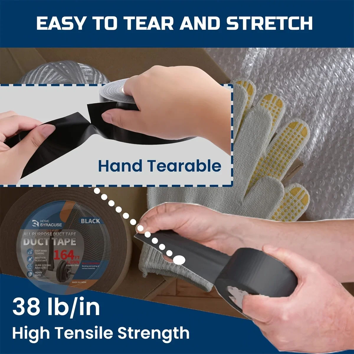 Nastro adesivo in tessuto super adesivo nero Riparazione di sedili per biciclette elettriche Riparazione di teloni Nastro adesivo a base di tessuto nero Nastro da imballaggio