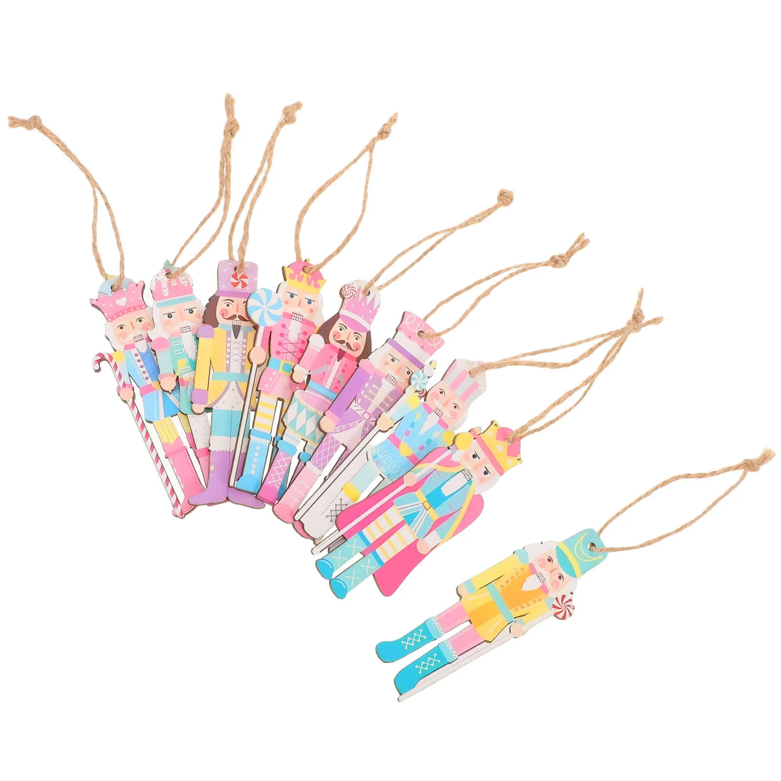 18pcs Nutcracker Pendant Wooden Christmas Decorations Miniature Ornaments Set Tree Desktop Holiday Display Easy Assembly - Image 4