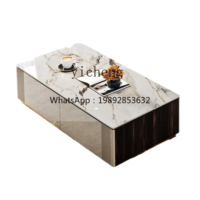 

XLL TV cabinet simple modern living room floor coffee table combination low cabinet floor cabinet rock slab