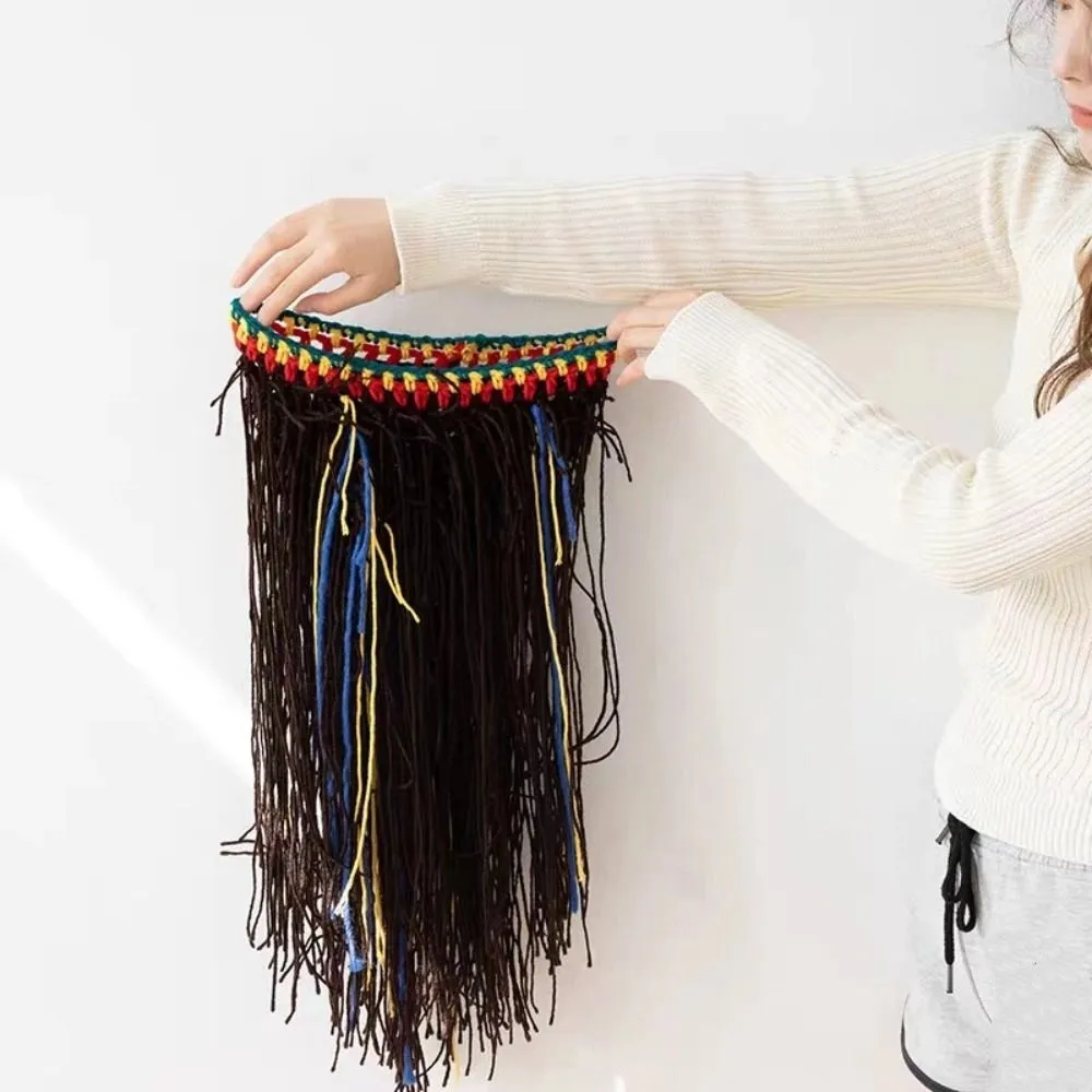 

Hip Hop Warm Long Dreadlocks Knitted Hat Synthetic Hair Thick Africa Roots Wig Funny Soft Braid Hat Hair Accessories