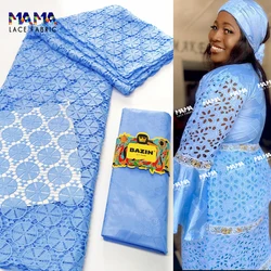 2.5+2.5 Yards 2025 High Quality African Lace Fabric Dry Swiss Voile Lace With Basin Riche In Indian Traditional Dress Material