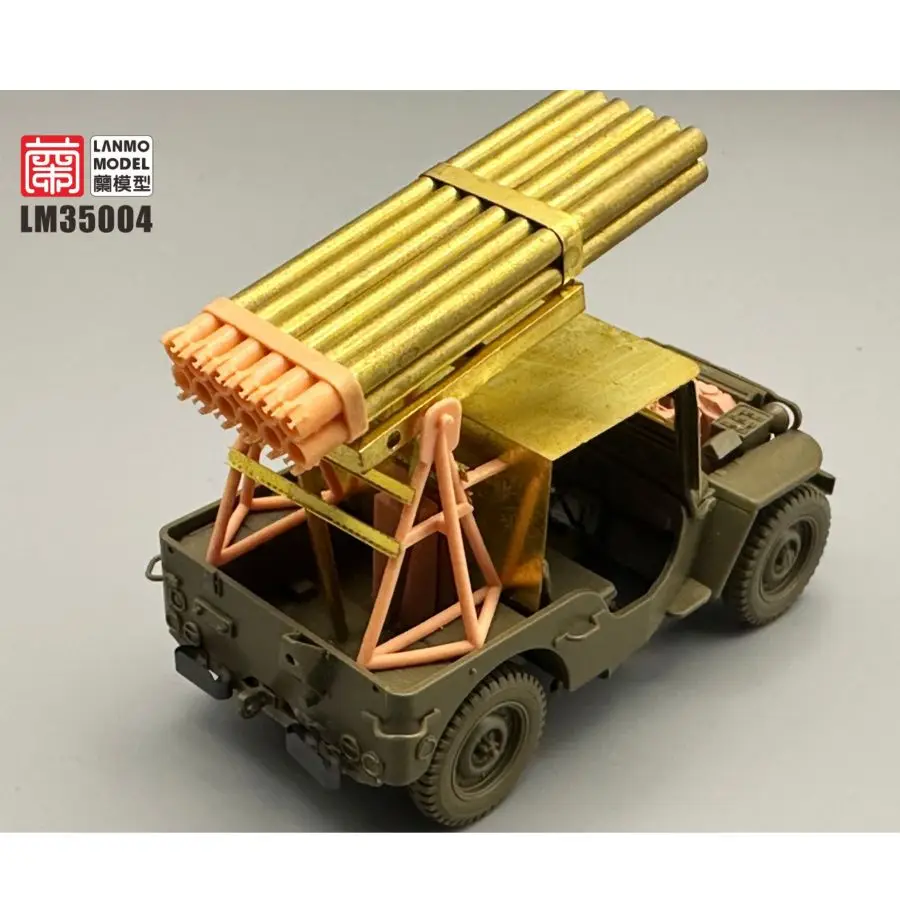 Heavy Hobby Lanmo 1/35 Willys Jeep MB "Rockets" Kit LM-35004 Impresión 3D + PE + Tubo de cobre + Etiqueta de agua + Modelo de ensamblaje de cadena