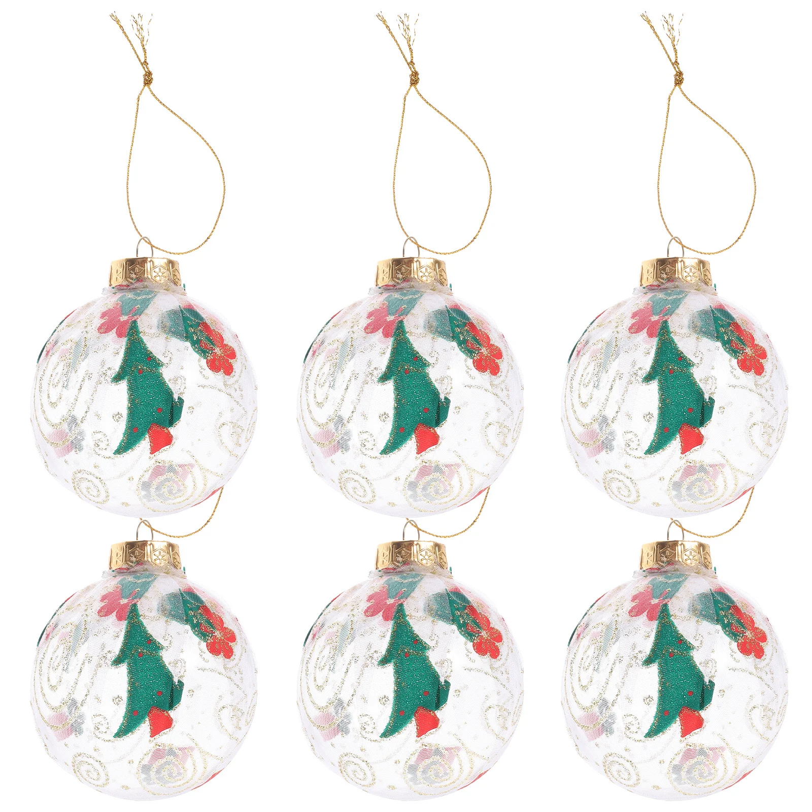 

6 Pcs Ball Hanging Decoration Christmas Ornaments Wrapped Yarn Decorative Pendants