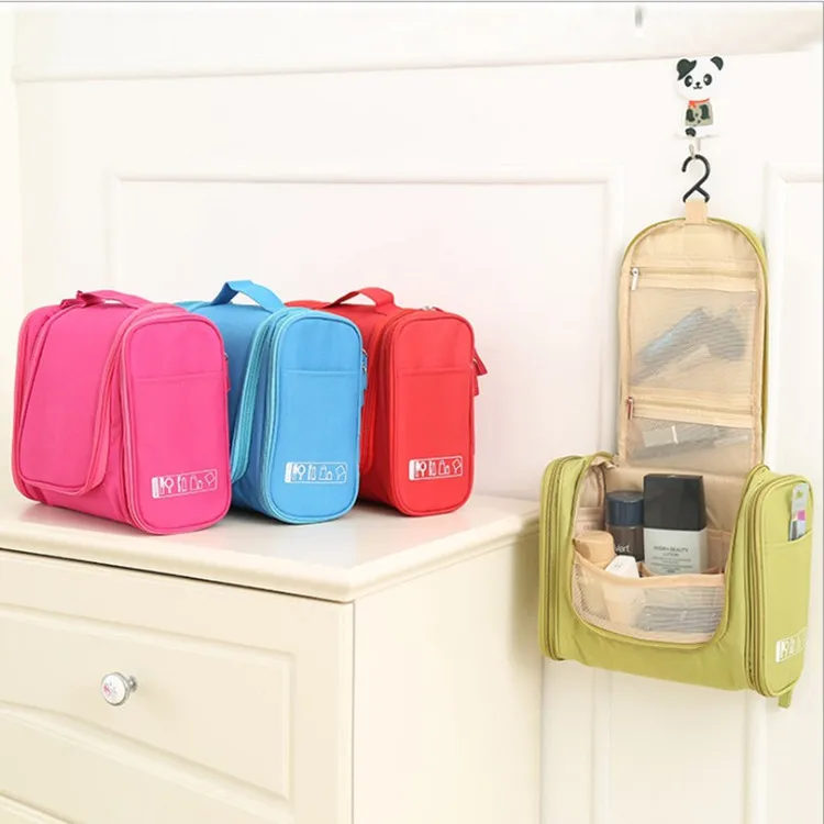 Double Opening Toiletries Bag Travel Hook Storage Bag Three Opening Portable Makeup Bag Portable Makeup Case Makeup Pouch