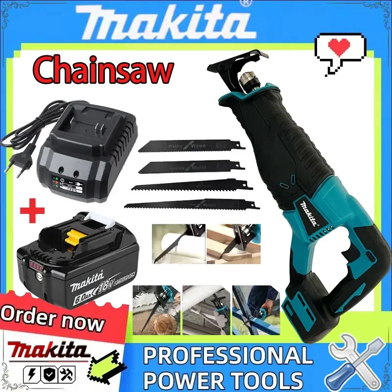 

Makita Brushless Reciprocating Saw Reciprocating Saw Portable Cordless Power Tools With 4pcs Saw Blades