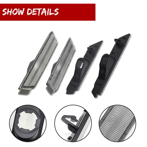 Imagen 2 del producto Cubiertas de luz de marcador lateral de parachoques delantero y trasero de coche, carcasas para Chevrolet Camaro 2010-2015, sin bombilla/enchufe