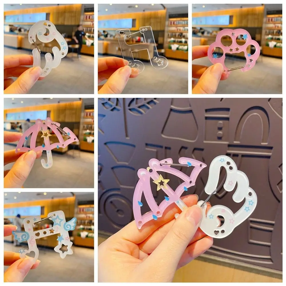 New Acrylic Carabiner Cartoon Shaped Keychain Decor Keychain Holder Key Ring Pendant