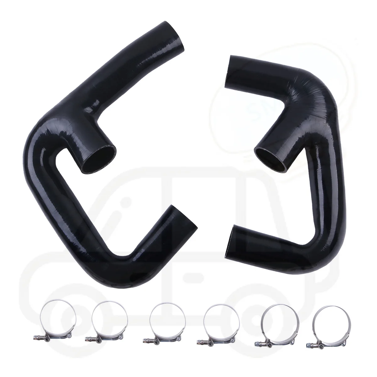 2PCS 4PLY With Metal Fittings Upgrade Silicone Intercooler Intake Turbo Hose Kit For VW Golf R GTI MK7 2.0T 2015+