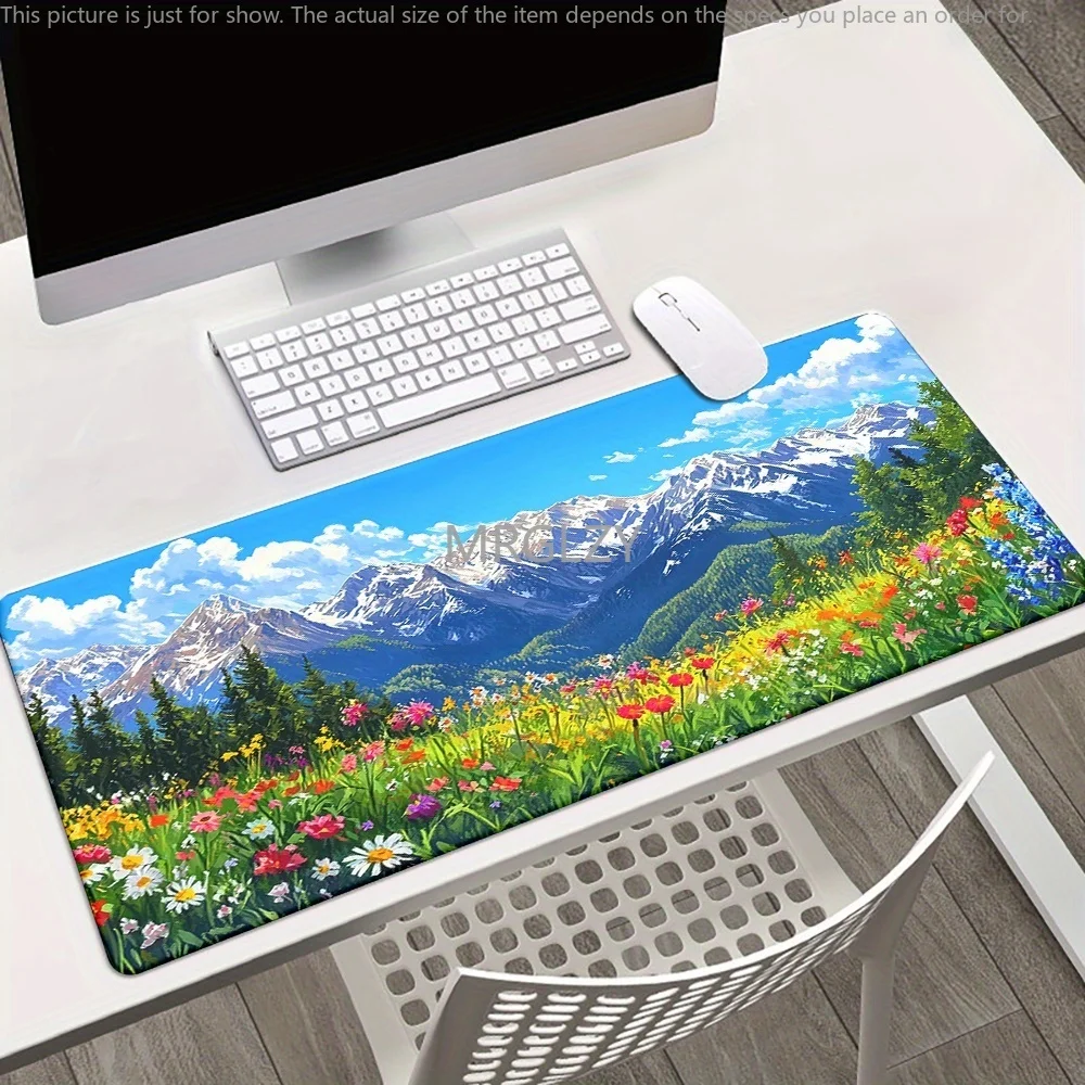 لوحة ماوس ذات مناظر جبل ثلجية كبيرة من المطاط المضاد للانزلاق ملحقات مكتب الكمبيوتر لوحة ماوس للمكتب والألعاب لوحة المفاتيح حصيرة ديكور البساط
