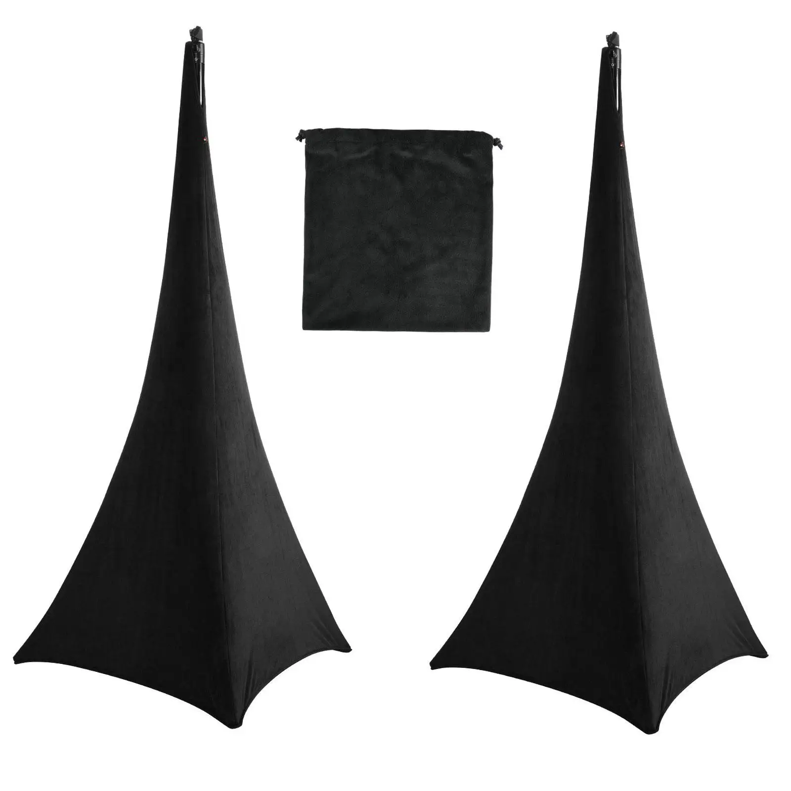Stretch Speaker Stand Cover Black Spandex Tripod Scrim Concealment for DJ Stage Wedding Home Use