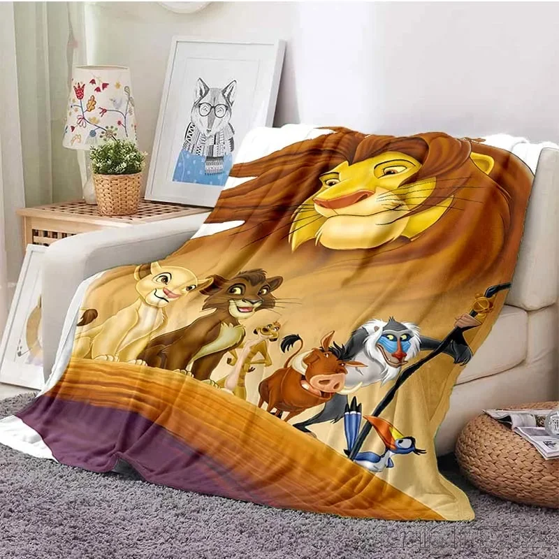 The Lion King Cartoon Disney Blanket Soft Fluffy Throw Children Adult Sofa Plush Summer Bedspread Throw Blanket for Sofa