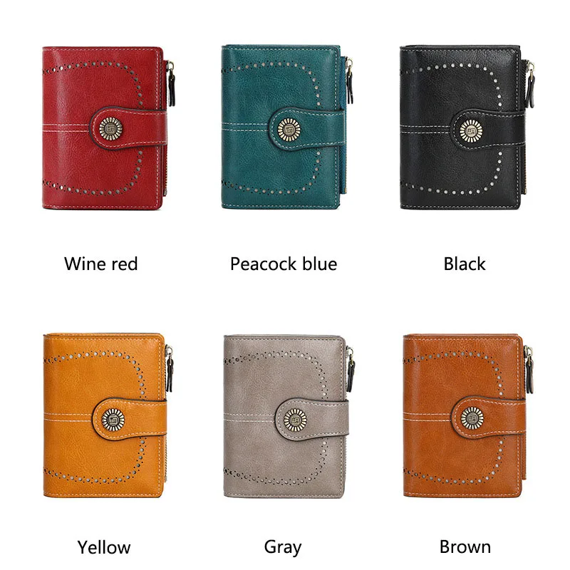 2024 New Short Rfid Women Wallets Name Engraved Zipper Hasp Coin Pocket Women Purse Quality PU Leather Card Holder Female Wallet