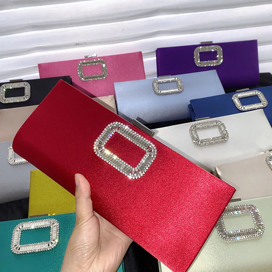 

Элегантная вечерняя сумочка для женщин, квадратная, с бриллиантами, клатч-конверт, свадебная сумка, сумка через плечо с цепочкой для свадебного платья