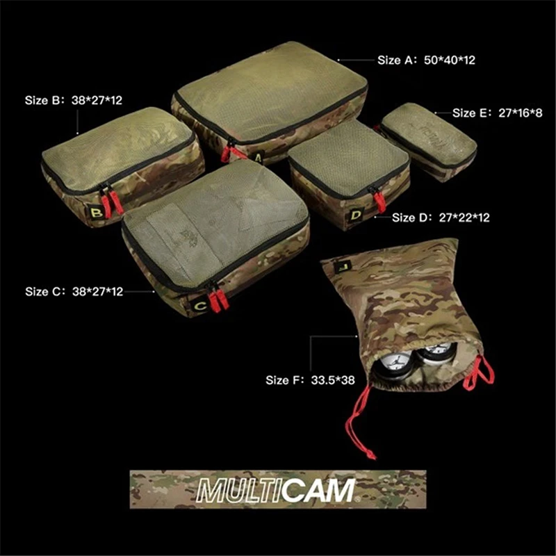 Multicam Suitcase Storage Finishing Bag CP Original Fabric Complete Set Luggage Induction Package Portable Clothing Pouch 6 Set