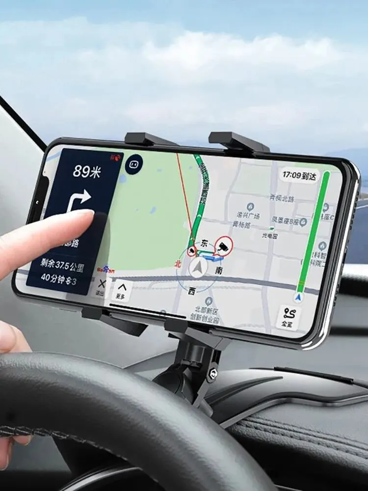 Uchwyt samochodowy na telefon do deski rozdzielczej, 1200 °   Obrotowy uchwyt na telefon komórkowy do samochodu, uniwersalny uchwyt samochodowy z dużym zaciskiem kompatybilny — zdjęcie 2