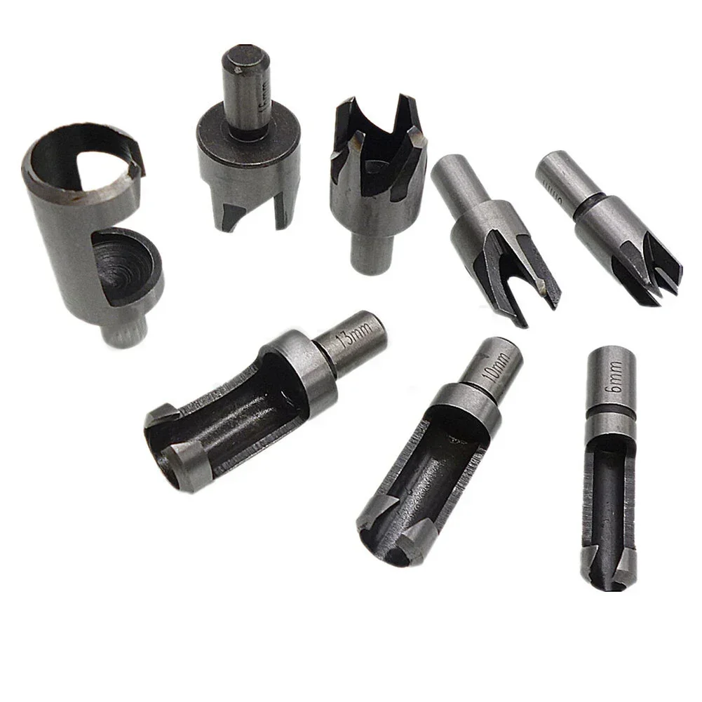 木製の切削工具,6/10/13/16mm,8個,ドリルビット,シリンダークロー,穴のドリル用ケース付きの穴のあるドリル