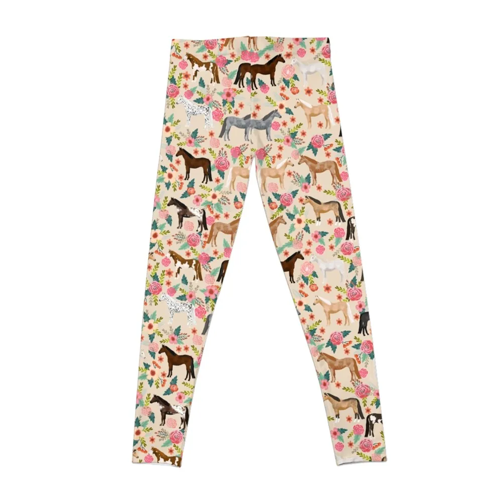 Horses floral horse breeds farm animal pets Leggings sports tennis for jogging pants Legging sexy woman Womens Leggings