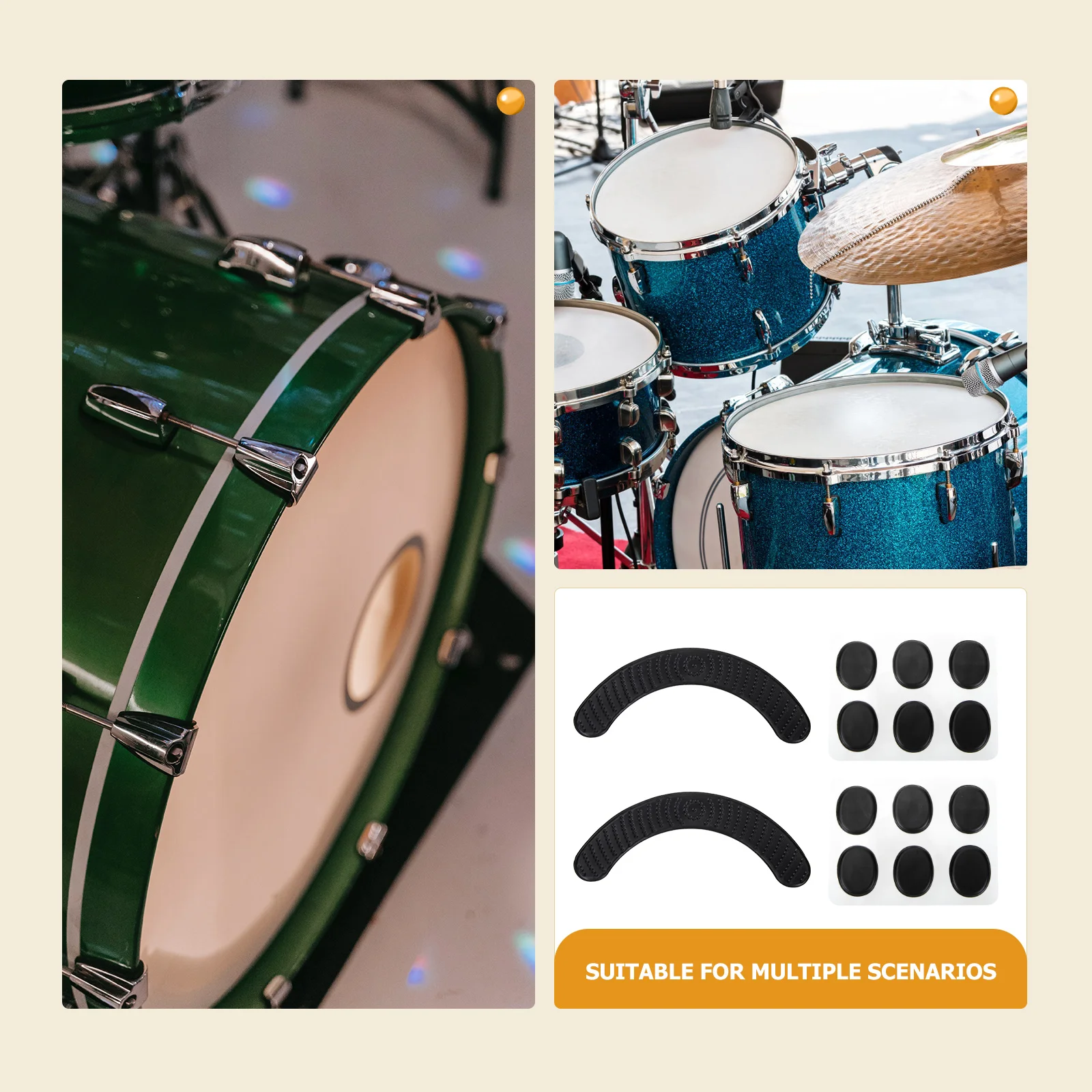 

14Pcs Black Drum Mute Pad Reusable Sound Dampener for Drums Minimizes Ringing Drum Dampening Pads Accessories Dampening Pads