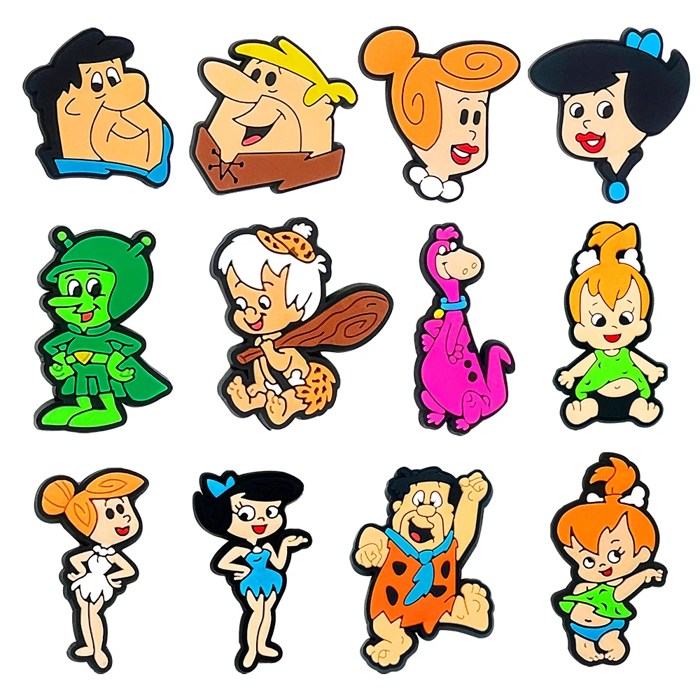 

12-100Pcs Primitive Man Shoe Charms For Slides Clogs Sandals,PVC Shoe Decorations Accessories Buckle For Kids Birthday Gifts