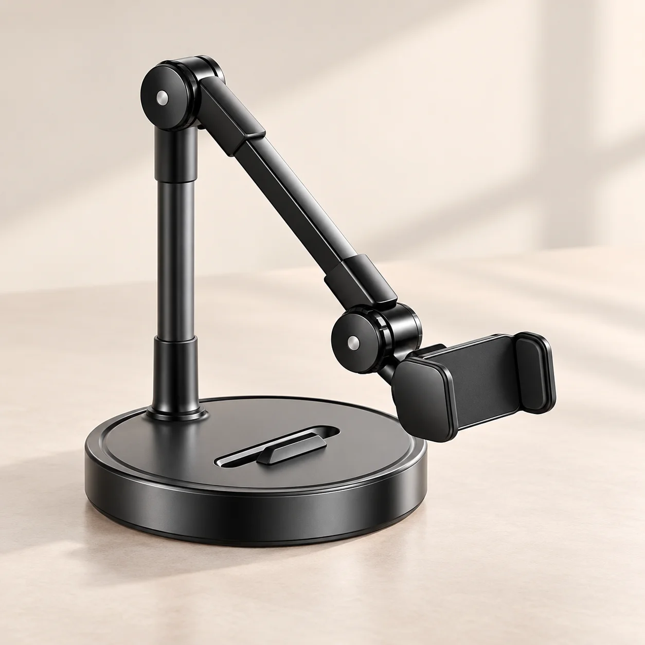 Adjustable Folding Desktop Phone Stand with Telescopic Arm, Rotating Holder for Video Calls, Cooking and Live Streaming - view 6