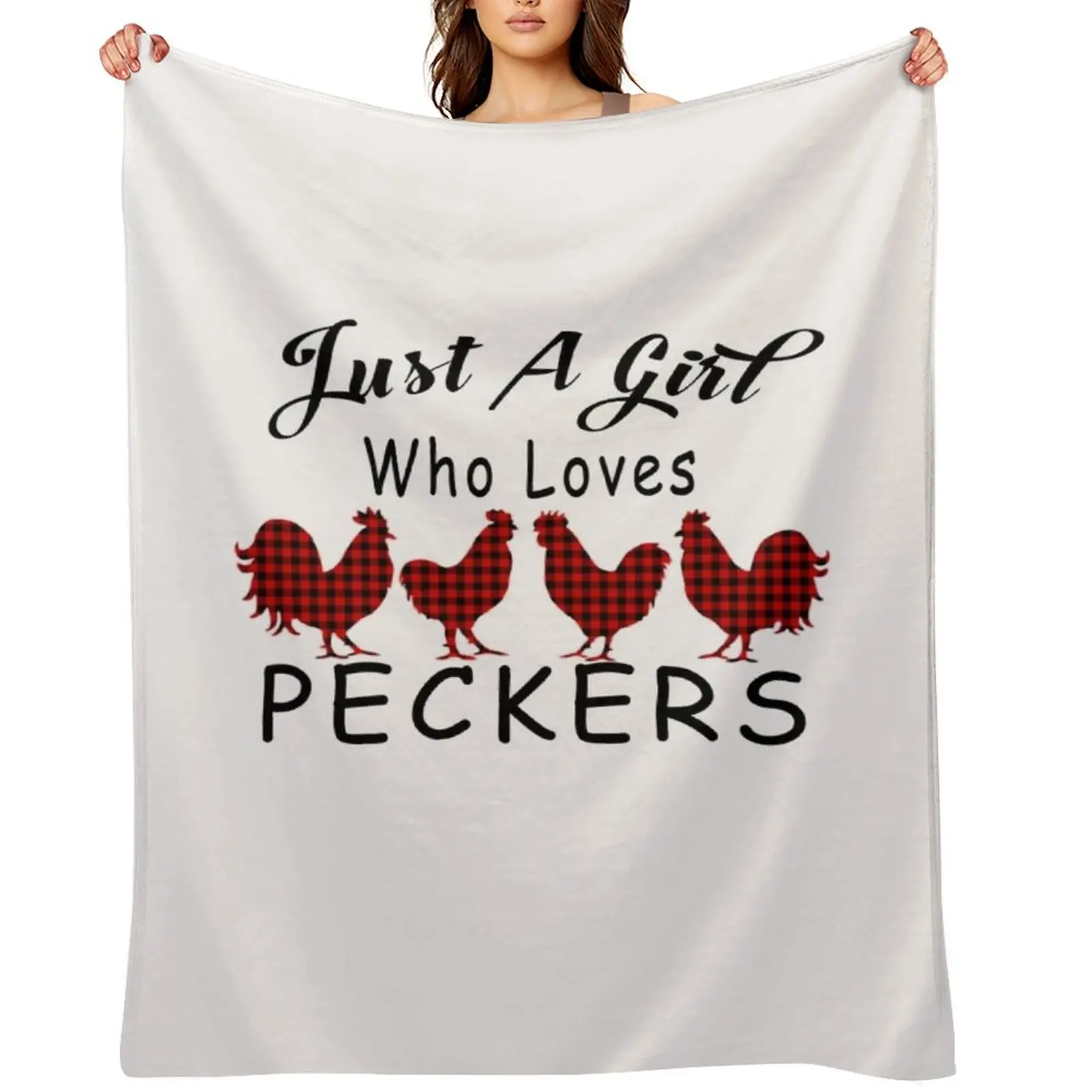 Just A Girl Who Loves Peckers Chicken Gift For Peckers Lovers Throw Blanket Luxury Designer for winter wednesday Blankets
