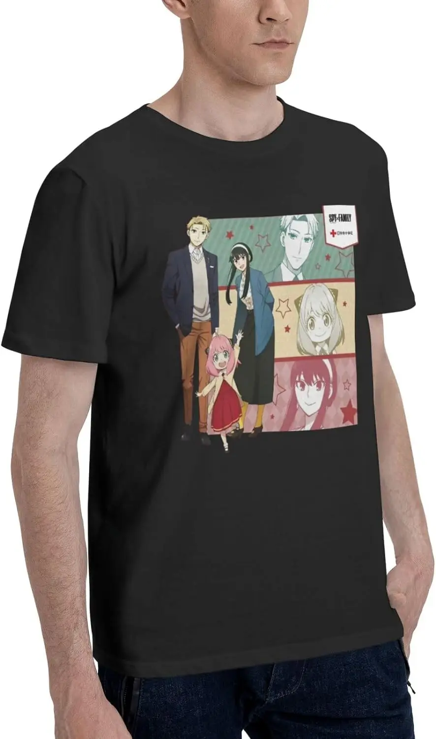 Unisex Daily Wear Anime Cotton T-Shirt Men Women Crew Neck Adult Shirt