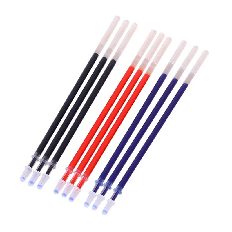 Recharge de stylo Gel, ensemble de 20 pièces, pointe de balle d'aiguille de 0.5mm, cartouche d'encre de couleur noir bleu rouge, accessoires de papeterie d'écriture pour bureau et école