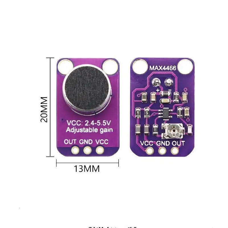 Hot sale MAX4466 Microphone AGC Amplifier Board Sound Sensor Module Auto Gain Control Attack For GY-MAX4466 PCB Board Diy Kit