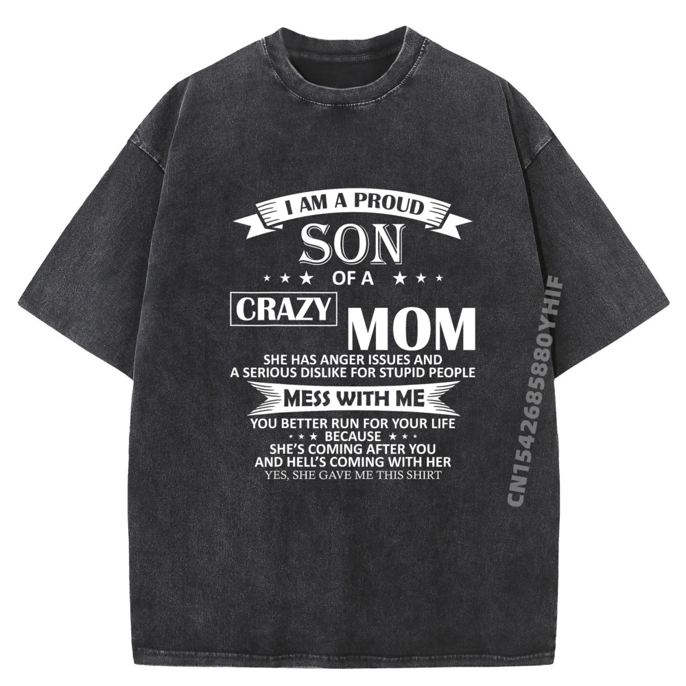 

Футболка с принтом, забавные футболки с рисунком «Я гордый сын» для мужчин, модная и модная мужская стираная рубашка большого размера