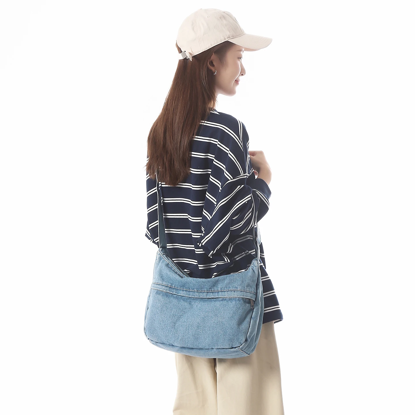 

Blue Denim Women's Bag Student Shoulder Bag Jeans Messenger Bag Y2K Eco Bag Korean Satchels Shopper Vintage Handbag Simple Murse