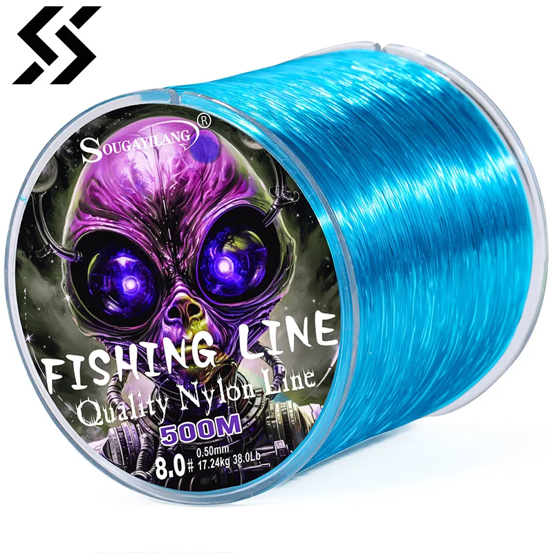 Sougayilang Nylon Fishing Line 100m 500m Super Stronger Japan Monofilament  Line Max Drag 7-38LB Saltwater Freshwater Carp Line