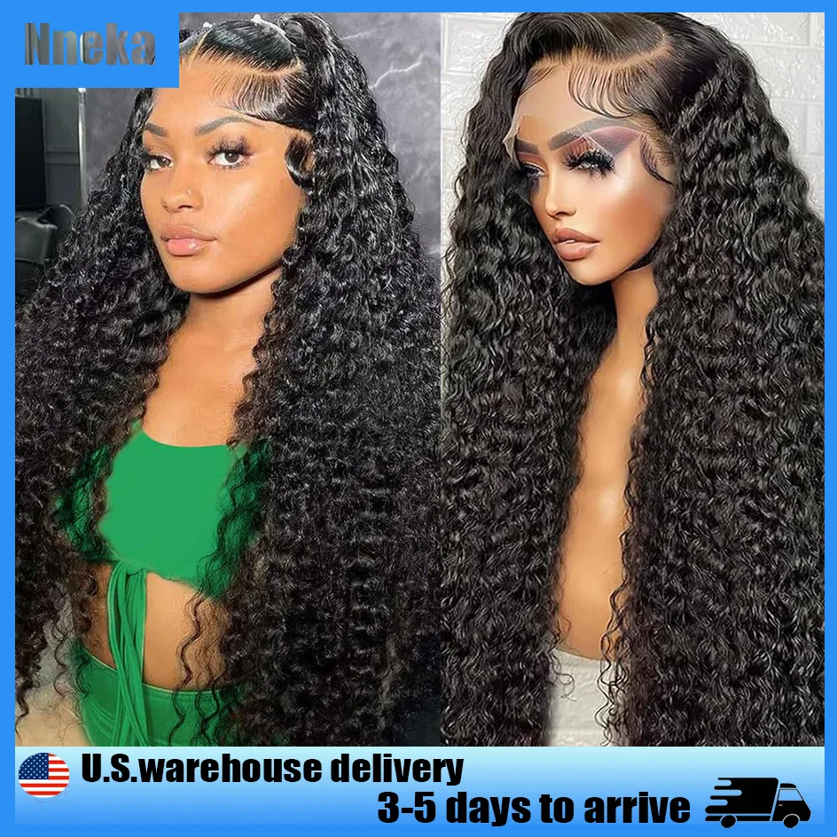 

Nneka 13x4 Lace Frontal Curly Lace Front Human Hair Wig Water Wave Human Hair Wig Deep Wave Lace Front Wig 13x6 Brazilian Hair