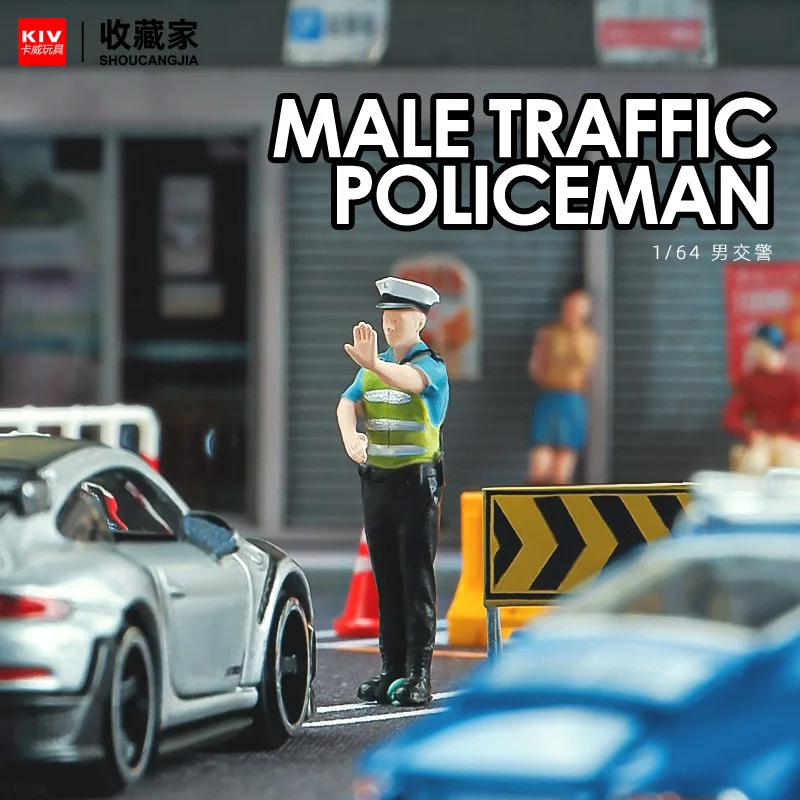 Resin Diorama 1:64 Scale Miniature Figures Miniatura Car Toy Minifigures Model Traffic Policeman DIY Figure  oys Collectible